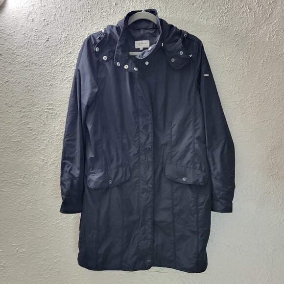 Jean Paul Sz L Therese Jacket Black Full Zip Hooded Long Length Designer Coat - Picture 1 of 12